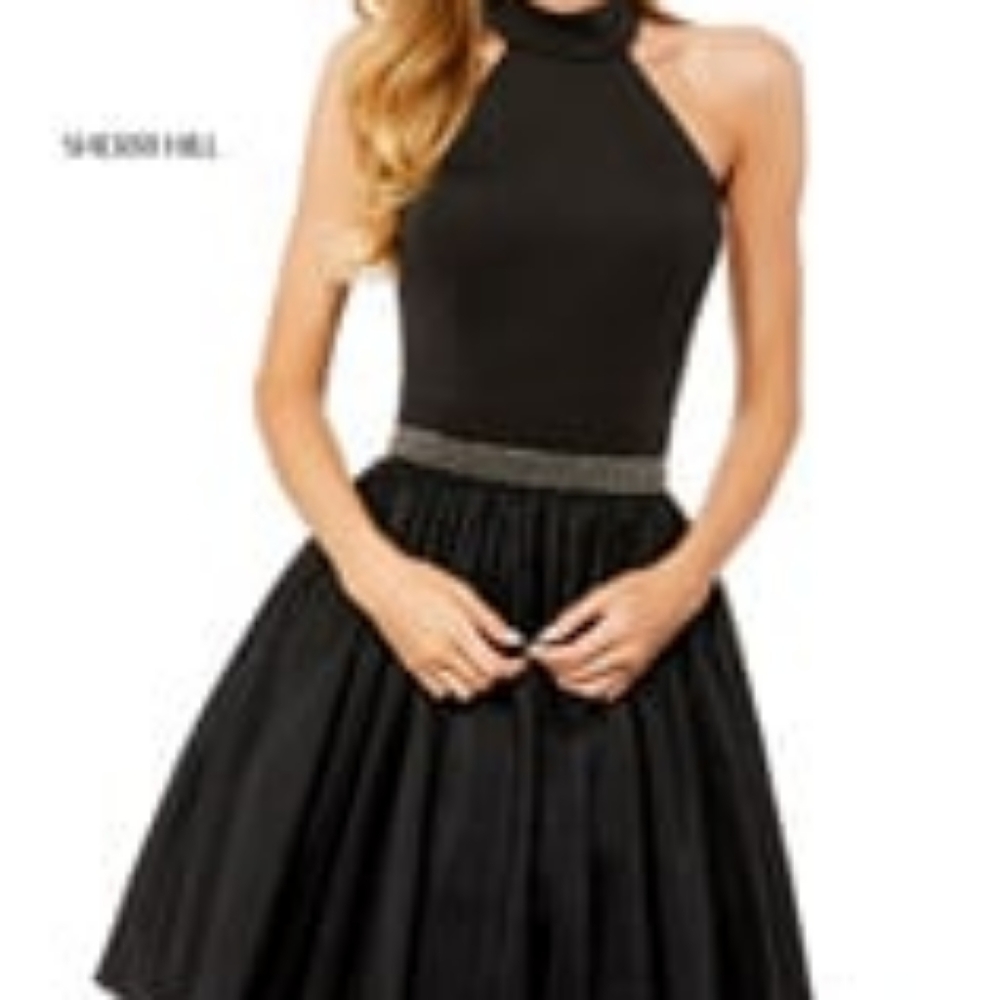 SHERRI HILL 52064, size2, beautiful black with fully stoned waist